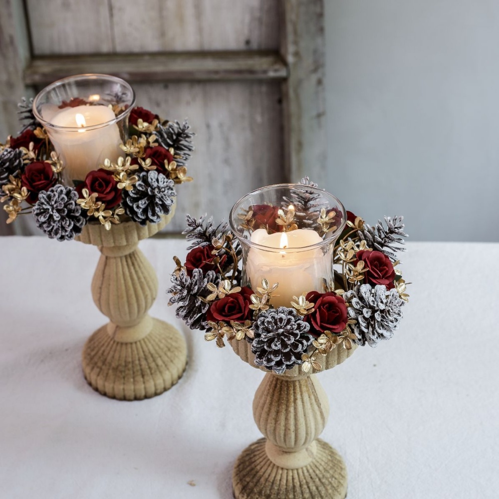 Christmas Candlestick Wreath R - Christmas Wreath Fake incelemesi ve fiyatı