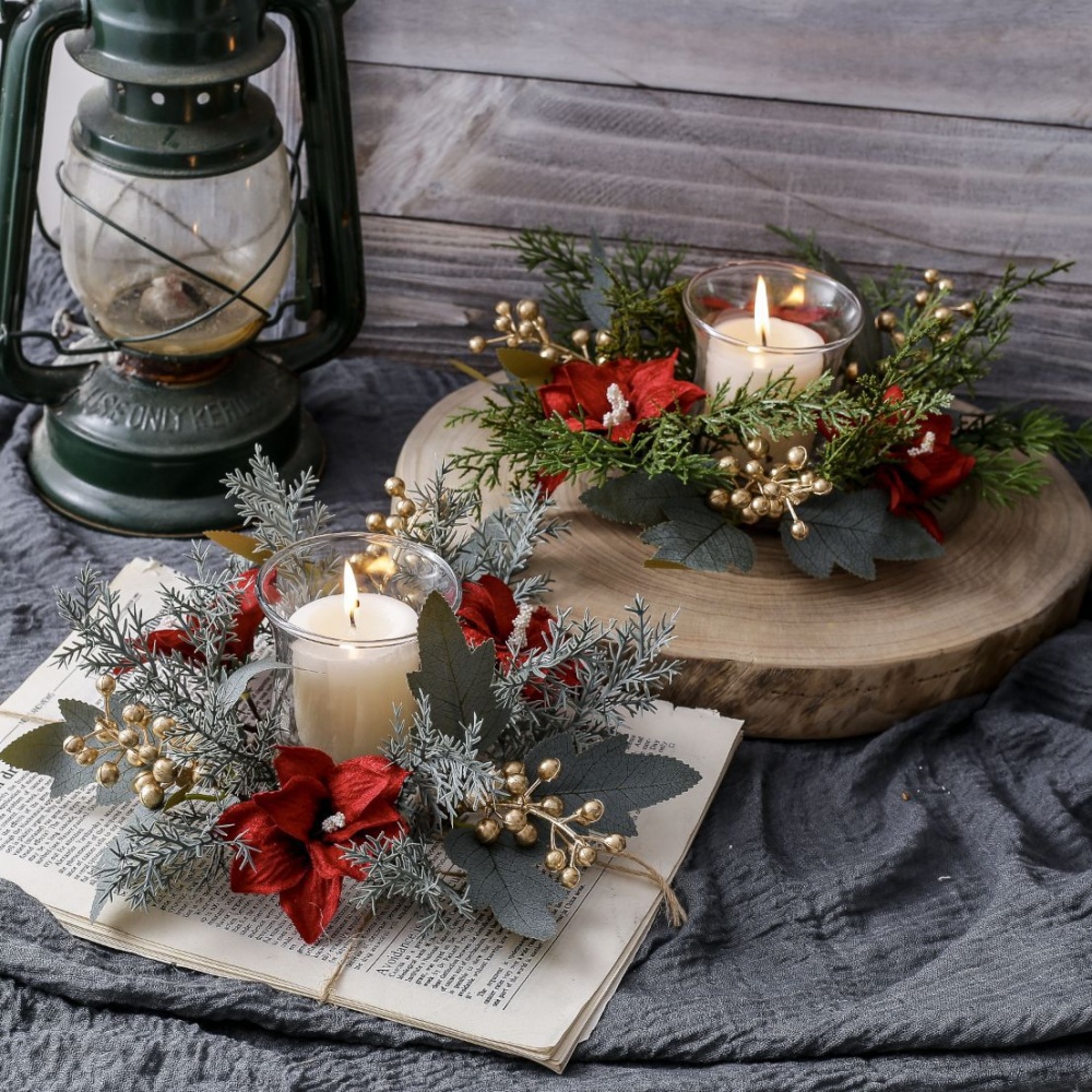 Christmas Candlestick Wreath R - Christmas Wreath Fake incelemesi ve fiyatı