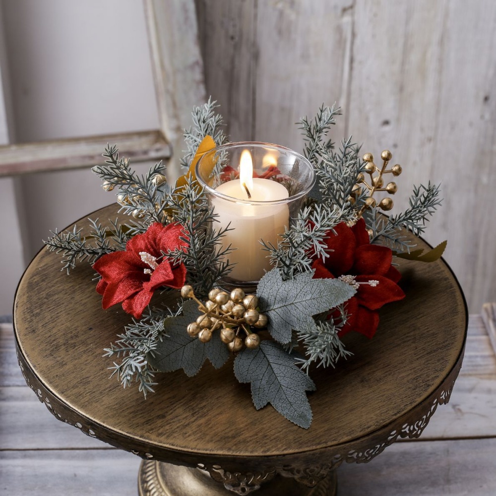 Christmas Candlestick Wreath R - Christmas Wreath Fake incelemesi ve fiyatı