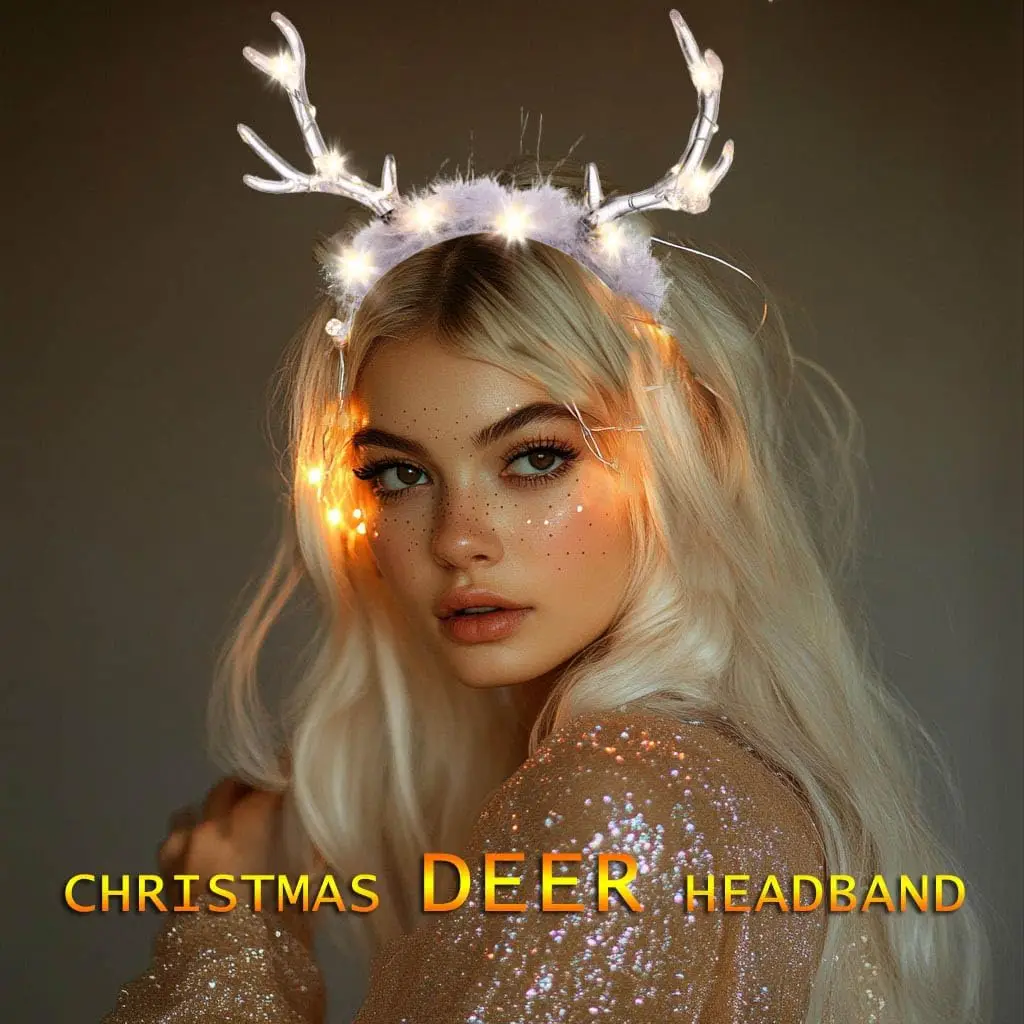 Glowing Clear Christmas Deer F - Reindeer Antlers Headband incelemesi ve fiyatı