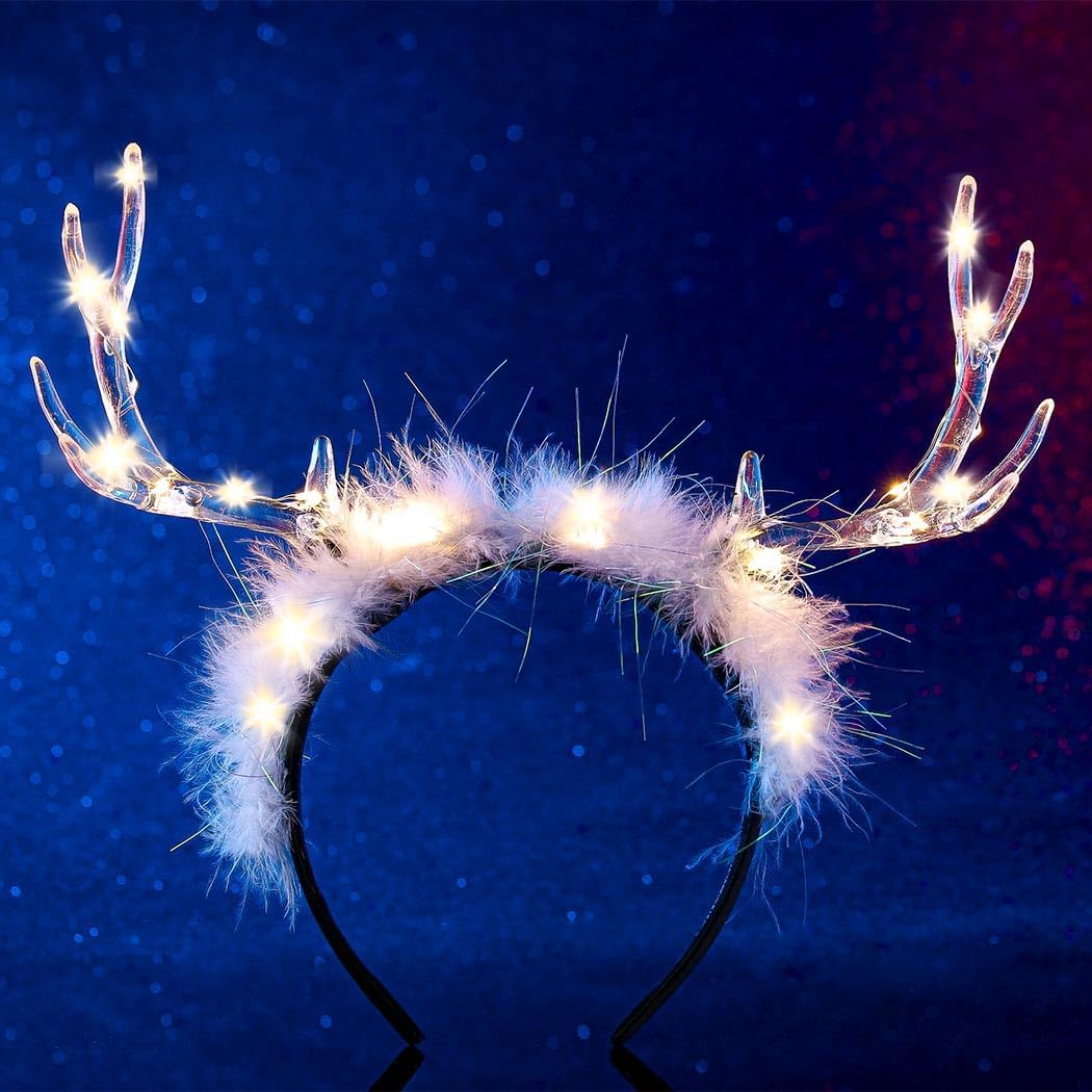 Glowing Clear Christmas Deer F - Reindeer Antlers Headband incelemesi ve fiyatı