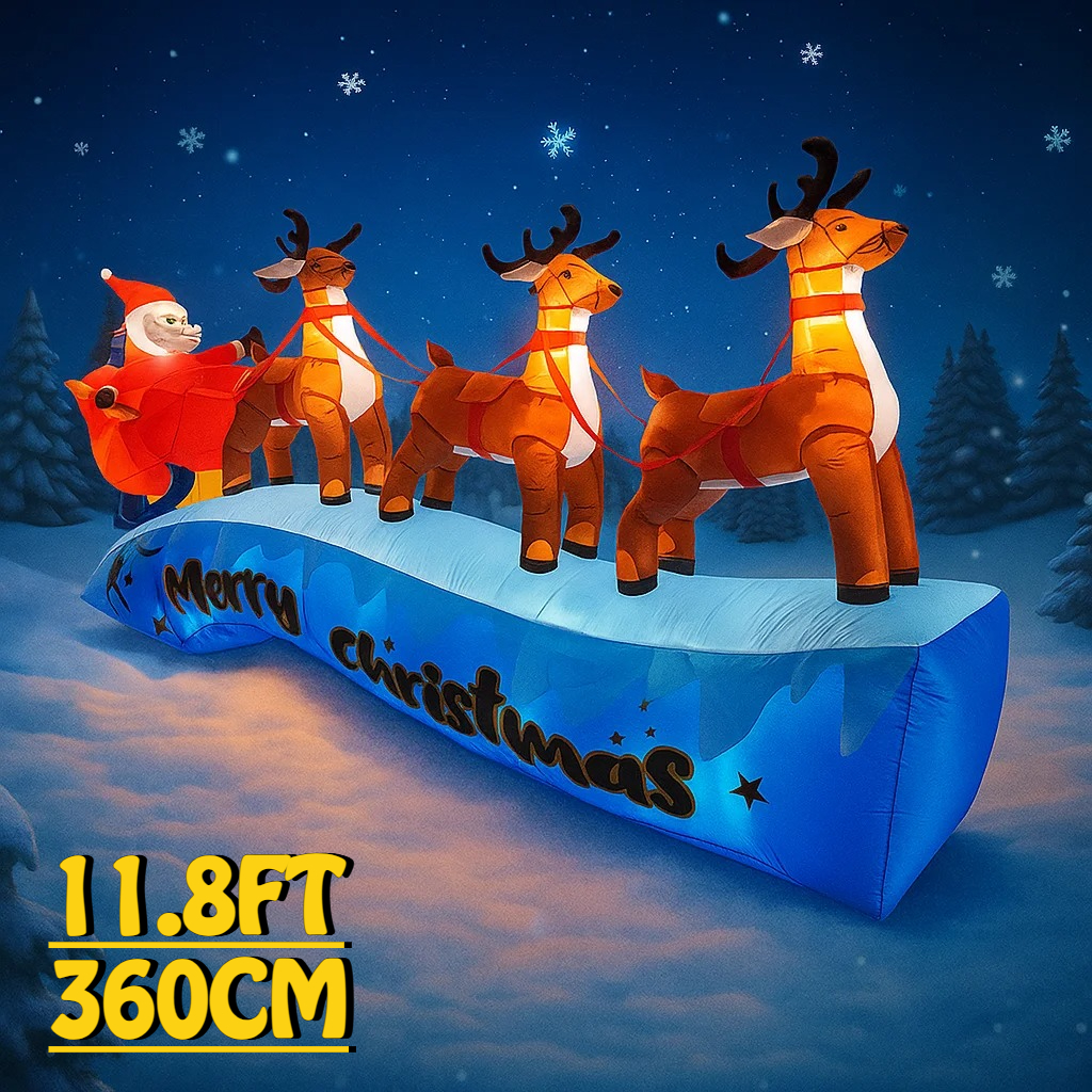 11.8FT Santa Claus Reindeer Sl - Christmas Lights Outdoor incelemesi ve fiyatı
