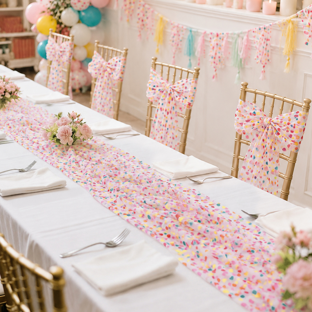 Colorful Dot Gauze Table Runne - Christmas Table Runner incelemesi ve fiyatı