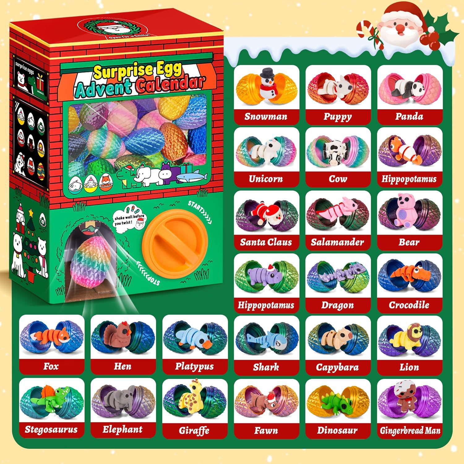 24pcs 3D Printed Surprise Egg  - Advent Calendar Gift incelemesi ve fiyatı